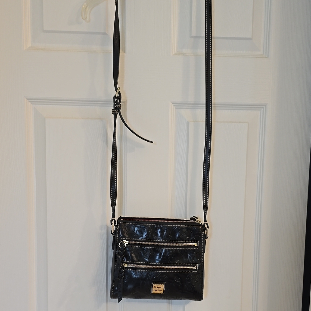 Dooney & Bourke Black Crossbody Bag with Gold Accents